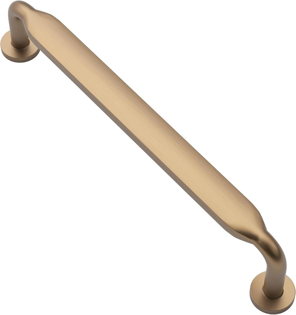 Alzassbg 6 Pack Champagne Bronze Cabinet Handles, 5 Inch(128mm) Hole Centers Arch Modern Cabinet Pulls Kitchen Cabinets Hardware for Cabinets and Drawers AL3503TGP