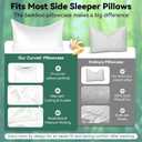 Cooling Curved Pillowcase for Side Sleeper Pillow - Rayon Derived from Bamboo Pillowcase with Zipper, Breathable and Soft Silky Cover for Hot Sleeper Protecting Hair & Skin King Size 1 Pack, White