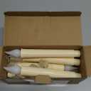 Meonum 6 Pack Window Candles Battery Operated, 7.6 Inch Christmas Candles, LED Window Decoration with Sensor Dusk to Dawn, Flameless Taper Decorations with Suction Cups for Christmas (Light Yellow)