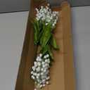 Hananona 12 Pcs Artificial Lily of The Valley Faux White Bell Flowers Wind Chime Orchid Wedding Bouquet, May Flower for Home Garden Wedding Party (12)