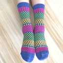 YZKKE 5Pack Womens Vintage Winter Soft Warm Thick Cold Knit Wool Crew Socks, Multicolor, free size (Q-10)