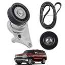 YzusGomumu Complete Serpentine Belt Drive Component Kit Compatible with 2003-2006 Chevrolet Avalanche Silverado Express, 2002-2007 GMC Sierra Yukon, Cadillac Escalade Replaces 12609719 12555609