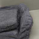 EHEYCIGA Foldable Human Dog Bed, 72"x44"x11" Orthopedic Memory Foam Human Sized Dog Bed, Waterproof Pet Bed for People, Faux Fur Pet Couch for Adult with Non-Slip Bottom, Dark Grey (72x44x11(Folded 44x36))