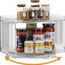 Lazy Susan Organizer for Cabinet, Pantry, Countertop (2 Tier 14" x 10" Clear - 1 Pack, Rectangular)