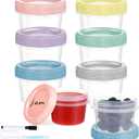 6pcs 2 oz Salad Dressing Container To Go Small Sauce Containers with Lids, Reusable Condiment Cups for Lunch Box, Leakproof, Freezer, Microwave & Dishwasher Safe