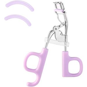 Eyelash Curler for Women - Gentle & Pain-Free Lash Curler with Comfort Finger Grips, Fits All Eye Shapes & Sizes, Includes 2PCS Silicone Replacement Pads for Long-Lasting Lashes (Purple)