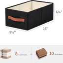 linen closet organizers and storage, 3 Pack Large Storage Baskets, Washable, Clothing Storage Bins with Handle, Closet Organizer for Storage Sweater,Sheets (Black, 16"x9½"x6¾")