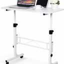 KLSMYHOKI Standing Desk Adjustable Height, Mobile Stand Up Desk with Wheels