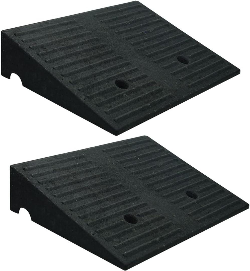 Curb Ramps for Driveway Threshold Wheelchair Doorway Sidewalks Shed Heavy Duty, 2 Pack 3.9 inch Rise, Ramps for Wheelchairs for Home Steps, Motorcycles, Lawn Mowers, 7000lbs Powersport Load ing