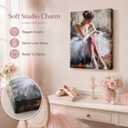 Pink Ballerina Girl Canvas Wall Art Ballet Lover Wall Decor Picture, 16"L x 12"W