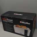 Mueller UltraToast Full Stainless Steel Toaster 4 Slice, Long Extra-Wide Slots for Bagels and Waffles, 6 Browning Levels, LED Display, Cancel/Defrost/Reheat Functions & Removable Tray, Kitchen Gadgets