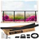 8ft-12ft Complete Set 42" Deck Cable Railing System with Handrail Adjustable, T304 Stainless Steel Black Level Drilled Cable Railing Posts Kit with 1/8" Cable Railing Hardware for Outdoors