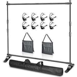 EMART Adjustable Photo Backdrop Banner Stand with 10 X 8ft（W X H） Telescopic Tubes, Suitable for Trade Shows, Professional Photography Booths, and Step and Repeat Background Displays