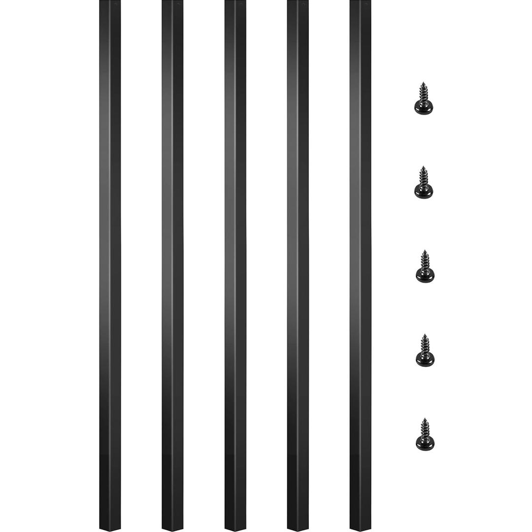 VEVOR Deck Balusters, 32"x0.75" Metal Deck Spindles, 101 Pack Staircase Baluster with Screws, Aluminum Alloy Deck Railing for Wood and Composite Deck, Square Baluster for Outdoor Stair Deck Porch