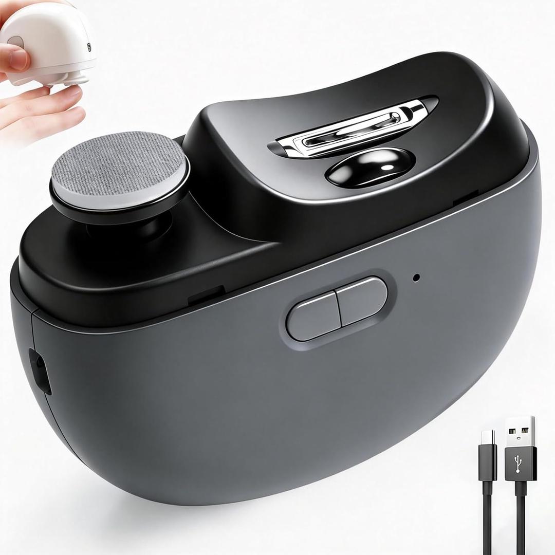 2026 Upgraded Electric Nail Clipper, Automatic Nail Clipper with LED Light & 2 Speeds, Baby Nail Trimmer Electric with Polishing, Nail Chip Storage, USB Charging, Safe for Baby & SeniorsBlack (Gray01)