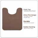 Bosap Toilet Rugs U Shaped Bathroom Rug,Machine Washable Non Slip Quick Dry Super Absorbent Ultra Thin Toilet Mats for Bathroom Toilet.Brown,1'8"x2'(20x24inch)