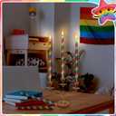 12 Pcs Rainbow Pride Stripe Taper Candles Decor Rainbow Gay Pride Burning Candles 10 Inch Tall Gay Pride Candles Set for Gay Lesbian Celebration Gifts