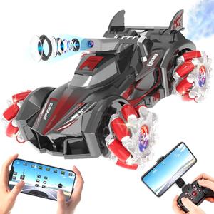 Yasola RC Car with Camera for Kids, Remote Control 360 Rotating High Speed Stunt Vehicle Toy for Boys and Girls, Rechargeable Racing Drift Cars with Flashing Lights and Dynamic Sound for Adults