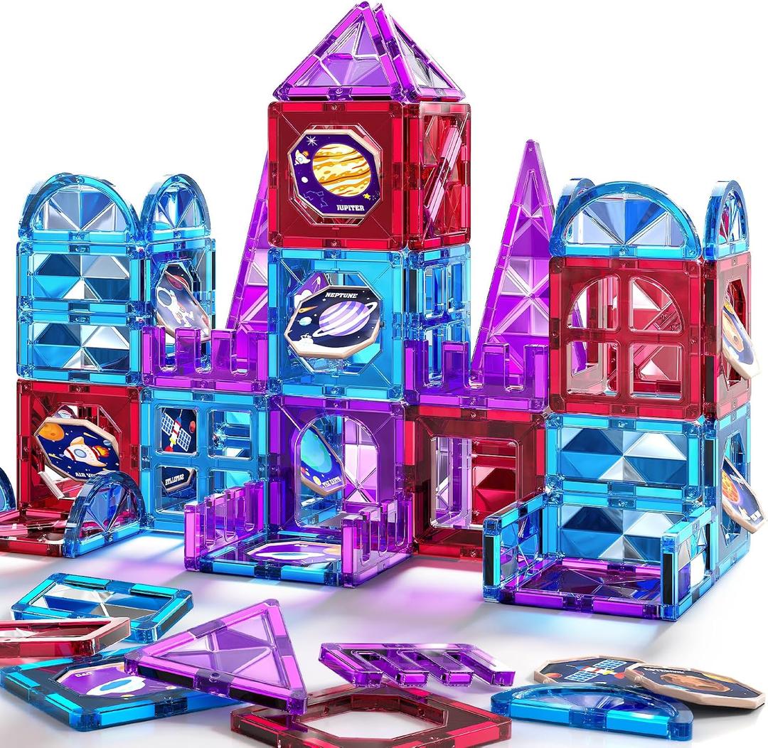 Magnet Toy for Toddlers 1-3, Toddler Magnet Building Blocks Tiles Toys for Kids Ages 1-3 4-8, Preschool Learning Sensory Educational Gifts Toys for Boys and Girls 3+ Year Old