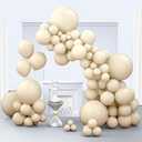 Zingnify Beige Balloons, 150 pcs Different Sizes Pack of 18 Inch 12 Inch 10 Inch 5 Inch Cream Ivory Balloons for Balloon Garland Balloon Arch as Birthday Party Wedding Decorations
