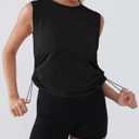 Workout Tops for Women Lightweight Yoga Shirts Athletic Top Gym/Running Cropped Tank Tops Black