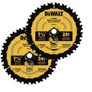 DEWALT Circular Saw Blade, 7 1/4 Inch, 24 Tooth, Wood Cutting (DWA1714242) (One Size)