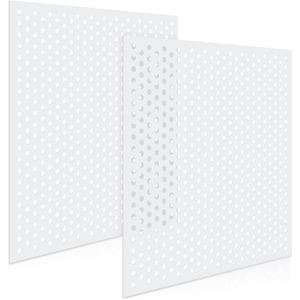 DoubleFill 2 Pack 2' x 2' Plastic Perforated Tiles with 1/2" Holes 24" x 24" White Drop Ceiling Tiles Plastic Ceiling Grid Covers