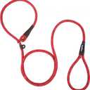 PetiFine Slip Lead - 6FT x 3/8" Reflective Durable Dog Training Leash, Heavy Duty Adjustable Nylon Dog Rope Slip Leash for Small to Large Dogs (Red)