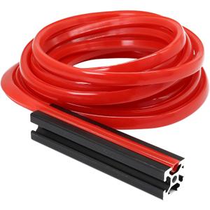 6 Meter 1010 2020 Aluminum Extrusion T Slot Cover Seal Dust Strip Bracket Insert Channel Filler for 6mm 80 20 10 Series 2040 1" V Slot Extruded Aluminum Rail Profile Accessories Hardware -Red