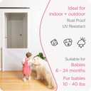 Retractable Baby Gate Perma Child Safety 33" Tall x 55 Wide, Mesh, for Stairs, Doorways, Dogs, Pets, Indoor, Outdoor, One-Handed Operation, Locking, Easy Install, Hardware Mount, White