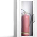 Zonon 1 Pcs Fire Extinguisher Cabinet Wall & Surface Mount 27 3/8 H x 13 7/8 W x 6 1/2 D White Steel Fire Extinguisher Box Holder with Handle for Outdoor Indoor