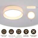 Modern Linen LED 13 Inch Ceiling Light Fixture with 24W 5CCT, Flush Mount Low Profile Room Lamp, Dimmable Minimalist Lighting for Bedroom, Kitchen, Hallway, Closet, Entryway