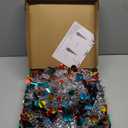 5FT Pop Up Christmas Tinsel Tree with 2 Modes 50 LED Lights and Colorful Sequins Ornaments, Easy-Assemble and Store for Xmas Home Holiday Fireplace Party Decorations (Sliver)