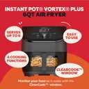 Instant Pot Vortex Plus 6QT ClearCook Air Fryer, Clear Windows, Custom Program Options, 6-in-1 Functions, Crisps, Broils, Roasts, Dehydrates, Bakes, Reheats, from the Makers of Instant Pot, Black