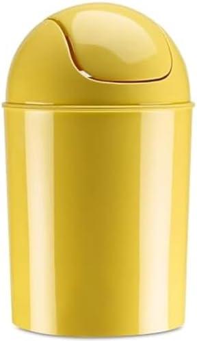 Umbra 1.25 Gallon Mini Waste Can with Removable Swing-Top Lid - Small Garbage Bin for Kitchen, Bathroom, Bedroom, Office - Compact Trash Can Fit Under Tables & Counters - Yellow