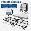 Folding Bed with Mattress for Adults, 75" x 31" Portable Rollaway Guest Beds on Wheels, Foldable Metal Frame Bed with 5" Memory Foam Mattress & Side Storage Pocket for Office, Bedroom, Space Saving