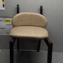 GOFLAME Dining Chairs Set of 4, Upholstered Mid-Back Kitchen Chairs with Solid Rubber Wood Frame, Curved Backrest & Padded Seat Cushion, Modern Armless Side Chairs for Dining Room, Beige