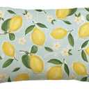AVOIN colorlife Summer Lemon Throw Pillow Cover, 12 x 20 Inch Flowers Blue Cushion Case Decoration for Sofa Couch Holiday Seasonal Home Decor