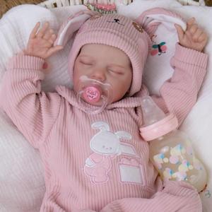 Milidool Lifelike Reborn Baby Dolls- 18-Inch Realistic Poseable Newborn Baby Girl Dolls,Soft Cloth Body Real Life Baby Doll with Gift Box for Kids Age 3 + (Riley)