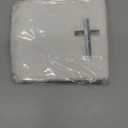 12 Pack of Embroidered Cotton and Linen Purificator with Silver Cross Center Embroidered Purificators for Catholic Mass Church Altar Cotton and Linen Towel Catholic Communion Supplies, 12 x 18 Inch
