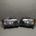 Headlights Assembly Pair for 2011-2013 Jeep Grand Cherokee & 2011-2017 Jeep Compass Halogen Headlights Headlamps L+R (Black)