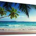 Large Wall Art Ocean Waves Canvas Pictures Coconut Trees Sands Beach Seascape Landscape Modern Summer Sea Nature Canvas Artwork Contemporary Wall Art for Living Room Bedroom Home Wall Decor 24" x 48"