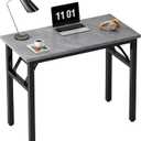 Need Folding Computer Desk - 31.5 Inch Foldable Office Writing Work Study Kids Student Teacher Home Bedroom Table for Small Space, Grey