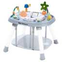 Time Followers 4-in-1 Baby Activity Center | 3 Stage Grow Stationary Standing Toddler Play Table | Tummy Time,Exersaucer, Jumpers & Bouncers | Babies Essential for Baby Ages 6M+ (Grey)