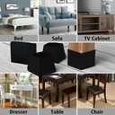 1.5" Square Non Slip Furniture Leg Coasters,16PCS Caster Cups, Rubber Pads Hardwood Floors Protectors for Sofa Bed Piano, Table and Chair Leg Anti Slide Floor Protector.(1 1/2 Black)