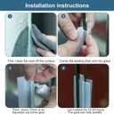 Shower Glass Door Seal, 120 Inch Silicone Soft Shower Door Bottom Seal for 3/8"(10mm) Thick Glass Door, Stopping Water Leaks (Arch)