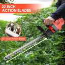 ALSO GO 22 Inch Cordless Hedge Trimmer with 2 x 3.0Ah Batteries
