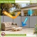 Outdoor Privacy Fence with Iron Poles Rails Dog Fence 6'x12' for Garden Patio Backyard Yard Temporary Safety Barrier Chicken Metal Fence with Spikes, Light Gray