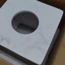 White Tissue Box Cover Square Resin Tissue Holder for Home Decor, Hand Poured Marble Ribbed Cube Tissue Box Holder 5.5 Inch Heavy Duty Luxury Tissue Box Case for Bathroom, Living Room, Office