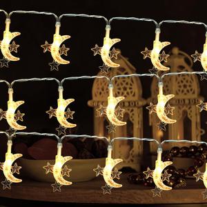 Eid Ramadan String Lights, 40LED Mubarak Lights Moon and Star String Lights Battery Operated Party Festival Fairy Lights for Home Bedroom Wedding Garden Patio Indoor & Outdoor Decorations